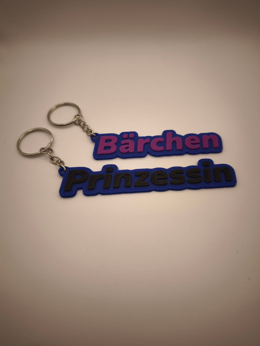Pärchen-Schlüsselanhänger Set "Bärchen & Prinzessin" – personalisierbar