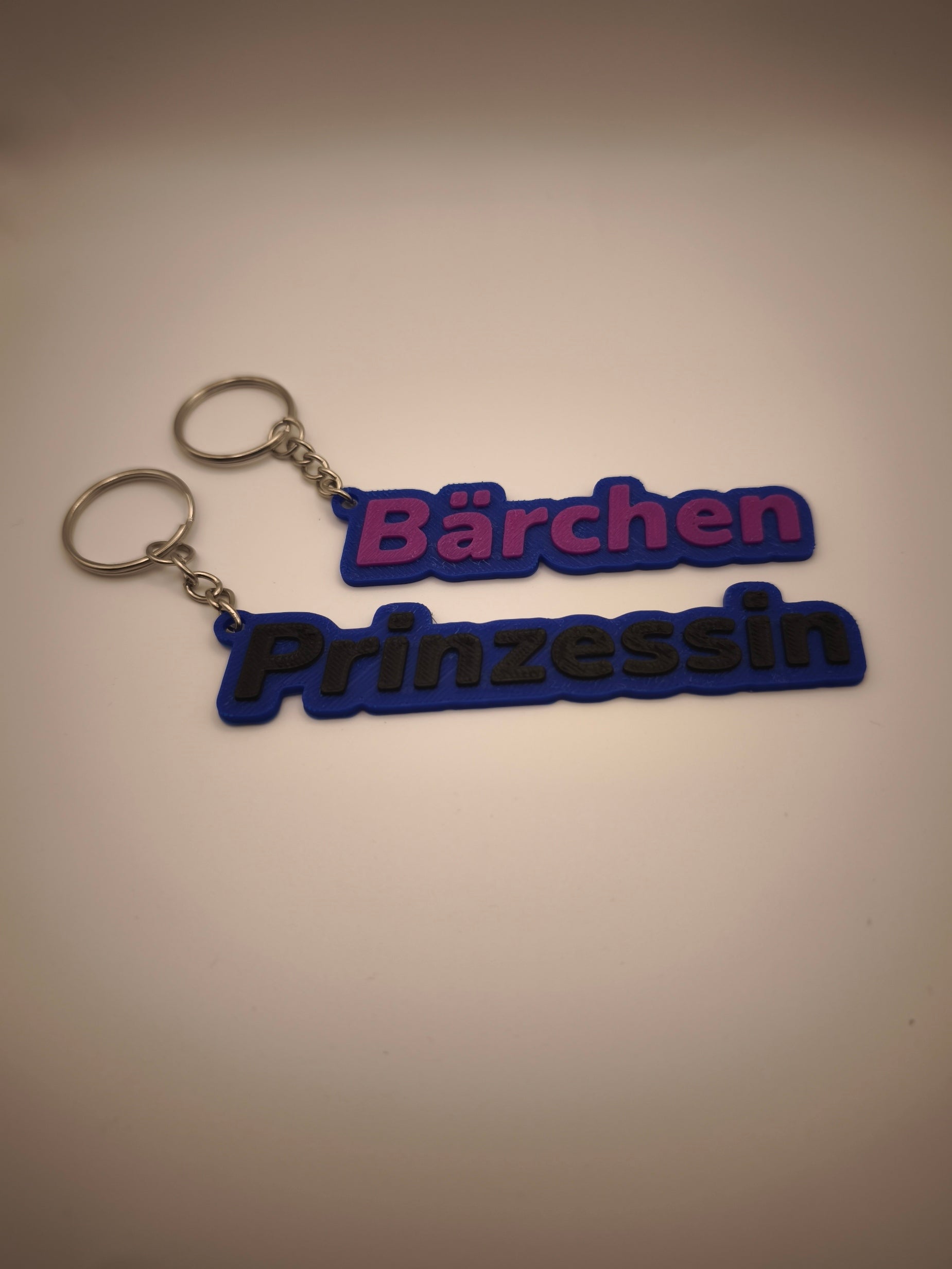 Pärchen-Schlüsselanhänger Set "Bärchen & Prinzessin" – personalisierbar