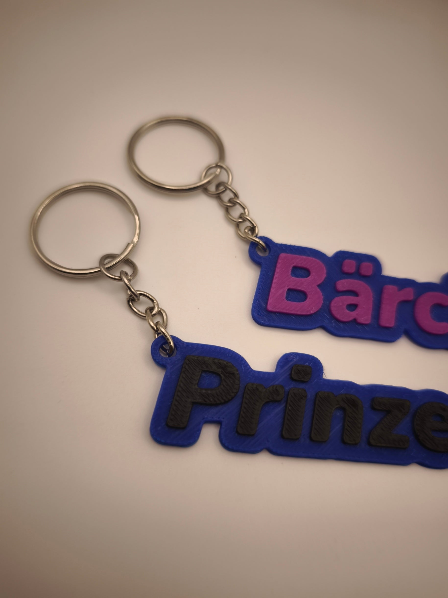 Pärchen-Schlüsselanhänger Set "Bärchen & Prinzessin" – personalisierbar