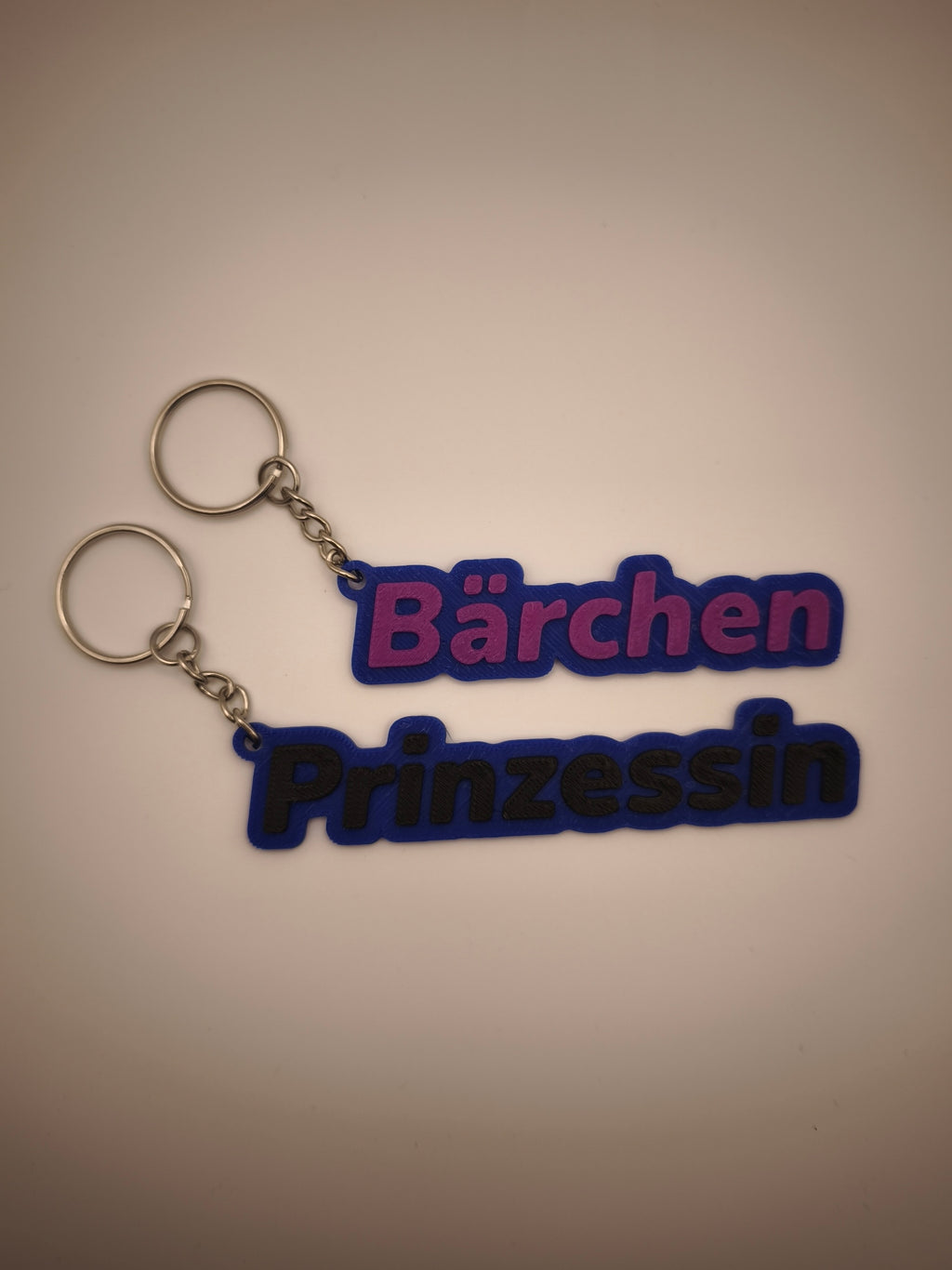 Pärchen-Schlüsselanhänger Set "Bärchen & Prinzessin" – personalisierbar