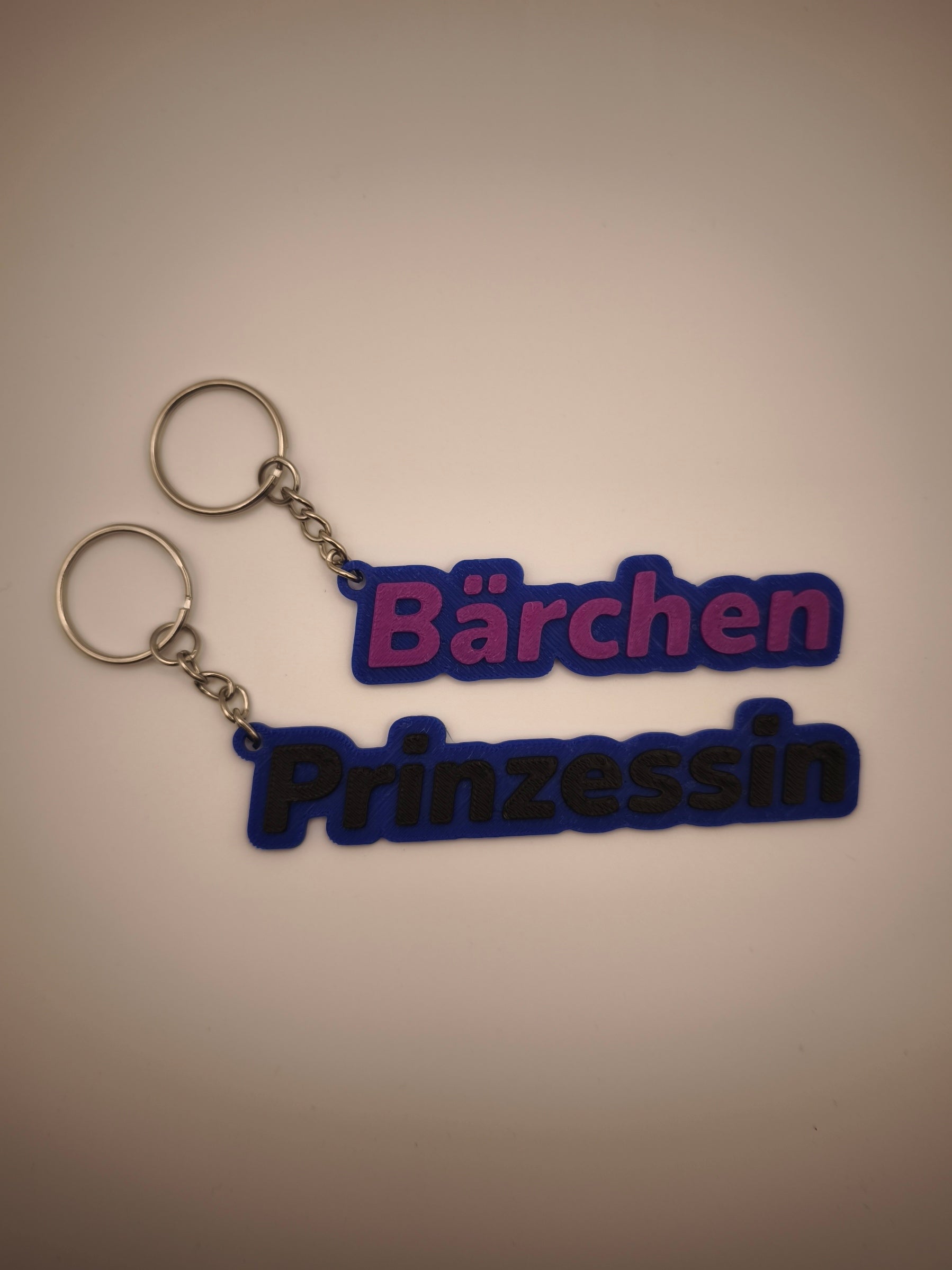 Pärchen-Schlüsselanhänger Set "Bärchen & Prinzessin" – personalisierbar